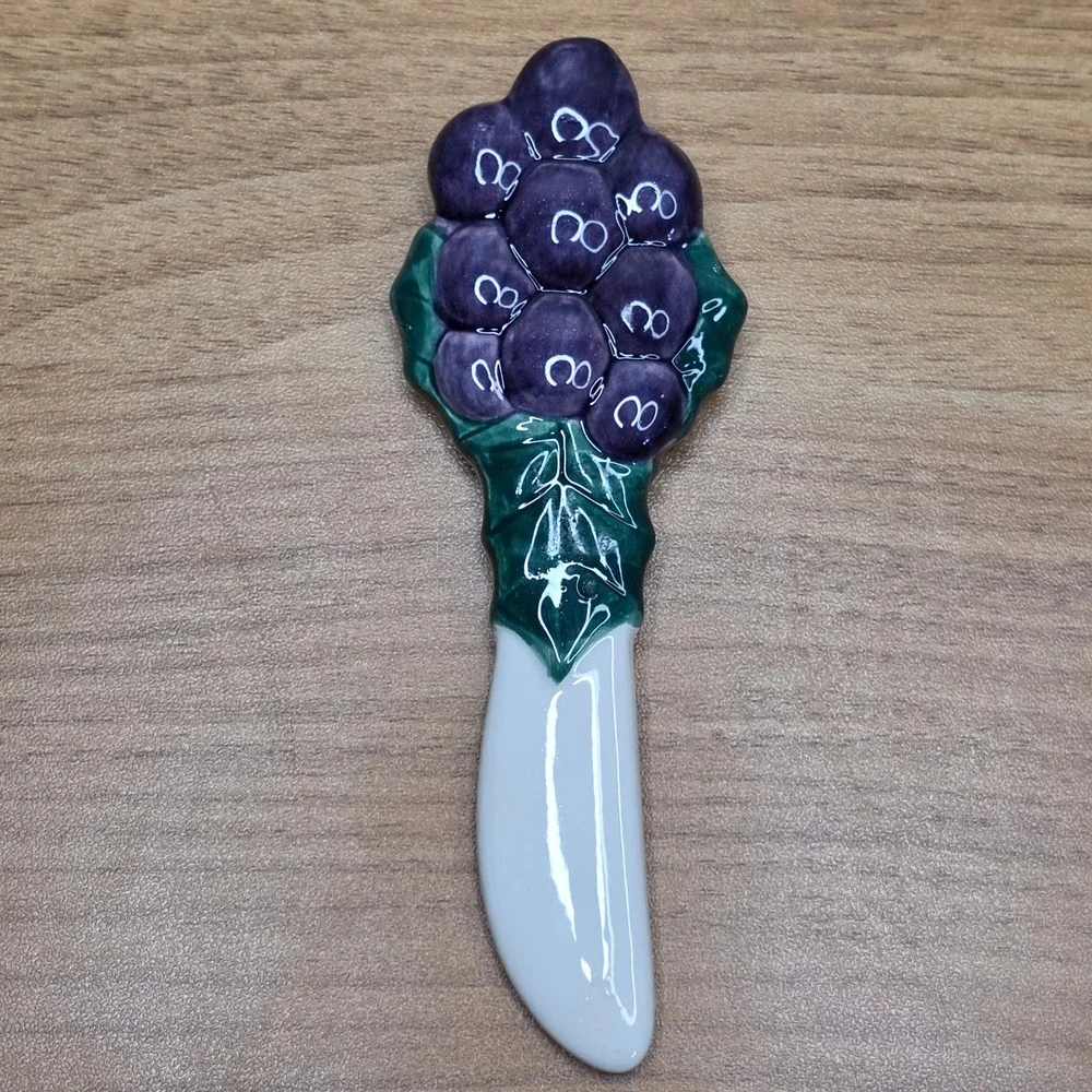 Vintage Fitz & Floyd Della Robbia Set of 4 Canape‎ Knives Charcuterie Spreaders